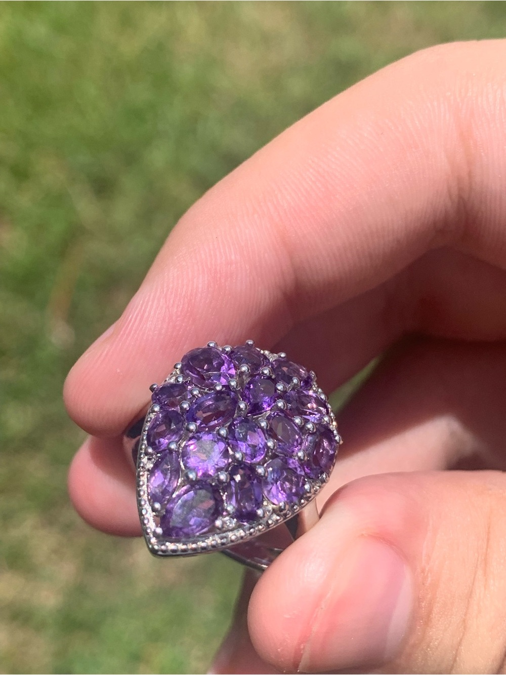 Amethyst Cocktail Djoy 925 Sterling Silver Size 8.5